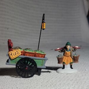 Dept 56 Fish Monger And Cart